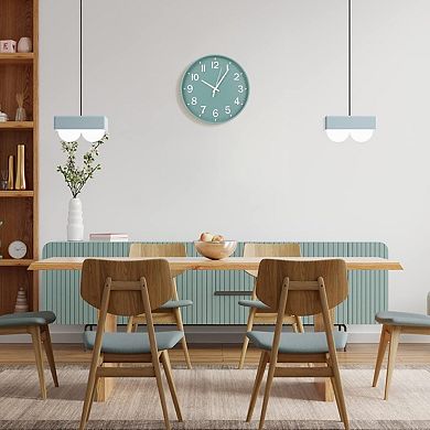 12 Inch Silent Wall Clock Non Ticking Quartz Modern Round 3D Numbers Battery Operated for Bedroom