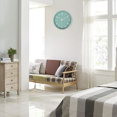 12 Inch Silent Wall Clock Non Ticking Quartz Modern Round 3D Numbers Battery Operated for Bedroom