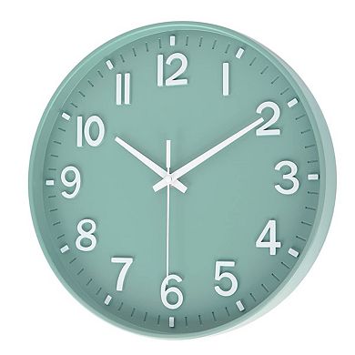 12 Inch Silent Wall Clock Non Ticking Quartz Modern Round 3D Numbers Battery Operated for Bedroom