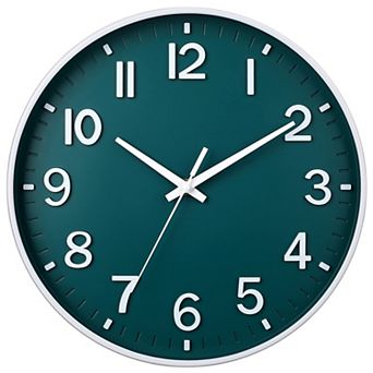 12 Inch Silent Wall Clock Non Ticking Quartz Modern Round 3D Numbers Battery Operated for Bedroom