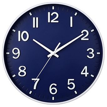 12 Inch Silent Wall Clock Non Ticking Quartz Modern Round 3D Numbers Battery Operated for Bedroom