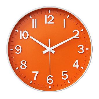 12 Inch Silent Wall Clock Non Ticking Quartz Modern Round 3D Numbers Battery Operated for Bedroom