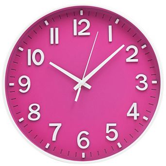 12 Inch Silent Wall Clock Non Ticking Quartz Modern Round 3D Numbers Battery Operated for Bedroom