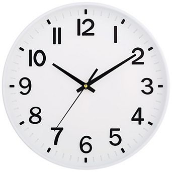12 Inch Silent Wall Clock Non Ticking Quartz Modern Round 3D Numbers Battery Operated for Bedroom