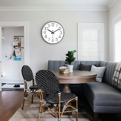 12 Inch Silent Wall Clock Non Ticking Quartz Modern Decorative Round Numbers Dial for Office Home