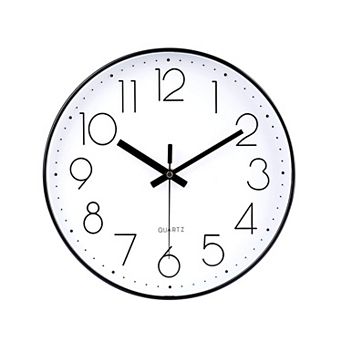 12 Inch Silent Wall Clock Non Ticking Quartz Modern Decorative Round Numbers Dial for Office Home