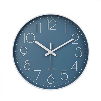 12 Inch Silent Wall Clock Non Ticking Quartz Modern Decorative Round Numbers Dial for Office Home