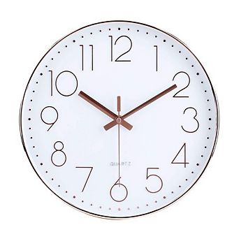 12 Inch Silent Wall Clock Non Ticking Quartz Modern Decorative Round Numbers Dial for Office Home