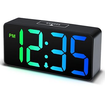 Digital Alarm Clock Large LED Display Brightness Dimmer Adjustable Volume USB Charging Port Bedside