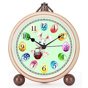 5.5 Inch Silent Desk Clock European Retro Non-Ticking Metal HD Glass Easy Read
