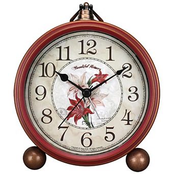 5.5 Inch Silent Desk Clock European Retro Non-Ticking Metal HD Glass Easy Read
