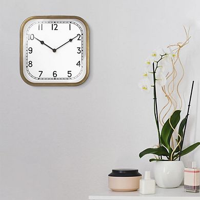 Anton Vintage Square Clock 10 Inch Silent No Ticking Wall Mantel Desk Tabletop Decor Antique