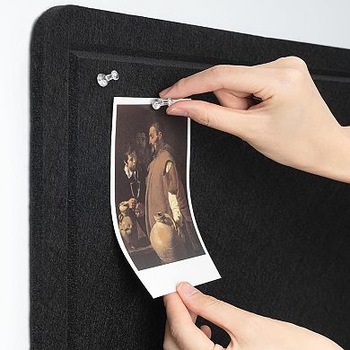 Bulletin Board 24x18 Felt Pin Vision Board Foldable Self-Adhesive Wall Photo Display with 20 Pushpin