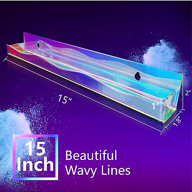 15" Iridescent Polish Rack Wall Mounted 6 Pack Clear Organizer Display Shelf