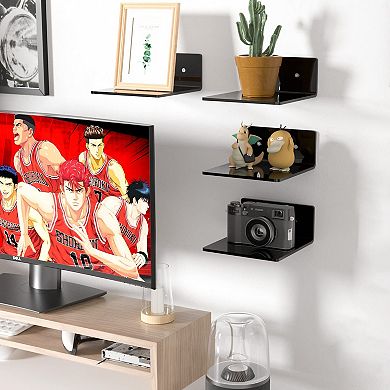 6 Inch Floating Shelves 2 Pack Wall Mounted Display Ledge for Pop Figures Plants Home Decor Living