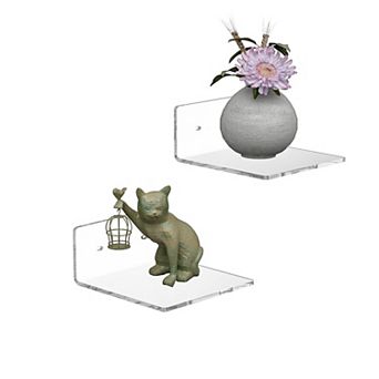6 Inch Floating Shelves 2 Pack Wall Mounted Display Ledge for Pop Figures Plants Home Decor Living