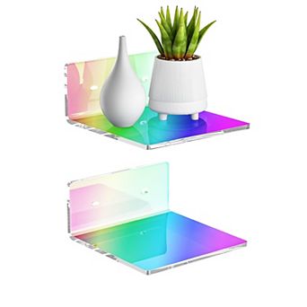 6 Inch Floating Shelves 2 Pack Wall Mounted Display Ledge for Pop Figures Plants Home Decor Living