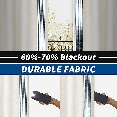 DriftAway Chris Linen Blackout Curtains with Thermal and Sound Reducing Layer for Living Room