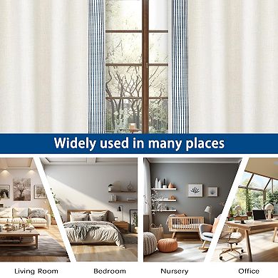 DriftAway Chris Linen Blackout Curtains with Thermal and Sound Reducing Layer for Living Room