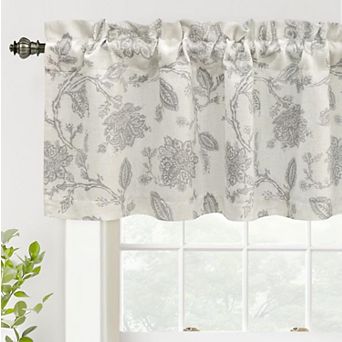 DriftAway Freda Jacobean Floral Linen Blend Blackout Thermal Insulated Window Linen Curtain Valance
