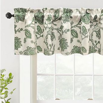 DriftAway Freda Jacobean Floral Linen Blend Blackout Thermal Insulated Window Linen Curtain Valance