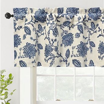 DriftAway Freda Jacobean Floral Linen Blend Blackout Thermal Insulated Window Linen Curtain Valance