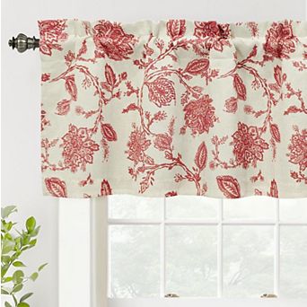 DriftAway Freda Jacobean Floral Linen Blend Blackout Thermal Insulated Window Linen Curtain Valance