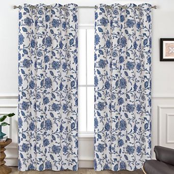 DriftAway Linen Floral Paisley Blackout Curtains for Living Room Bedroom Grommet Window Drapes