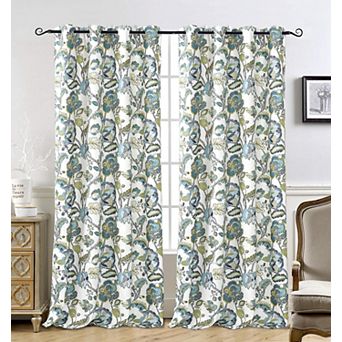 DriftAway Linen Floral Paisley Blackout Curtains for Living Room Bedroom Grommet Window Drapes