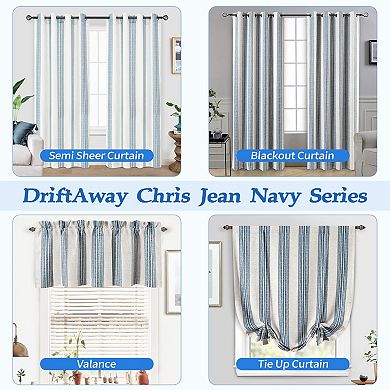 DriftAway Chris Linen Lined Valance Double Layer Blackout Valances Vertical Striped Kitchen Valance