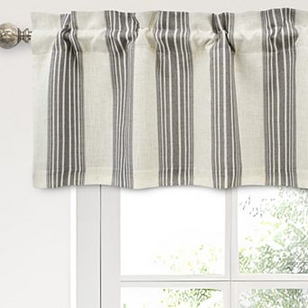 DriftAway Chris Linen Lined Valance Double Layer Blackout Valances Vertical Striped Kitchen Valance
