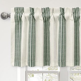 DriftAway Chris Linen Lined Valance Double Layer Blackout Valances Vertical Striped Kitchen Valance