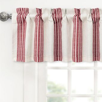 DriftAway Chris Linen Lined Valance Double Layer Blackout Valances Vertical Striped Kitchen Valance