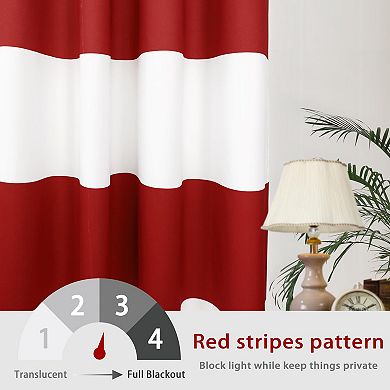 DriftAway Striped Room Darkening Curtains Horizontal Stripe Classic Grommet Drapes for Bedroom