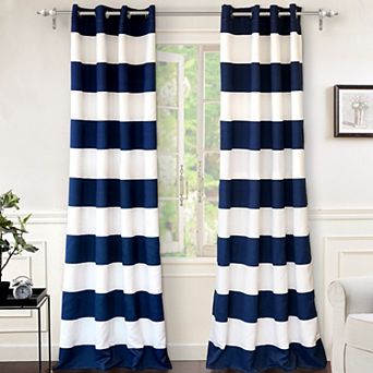 DriftAway Striped Room Darkening Curtains Horizontal Stripe Classic Grommet Drapes for Bedroom