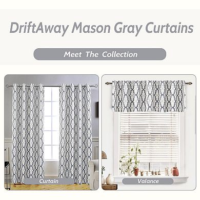 DriftAway Mason Thermal Blackout Grommet Window Curtains Geometric Trellis Pattern 2 Panels