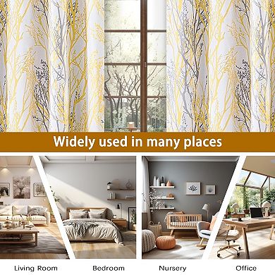 DriftAway Tree Branch Blackout Curtains Double Layer for Bedroom Classic Thermal Insulated Drapes