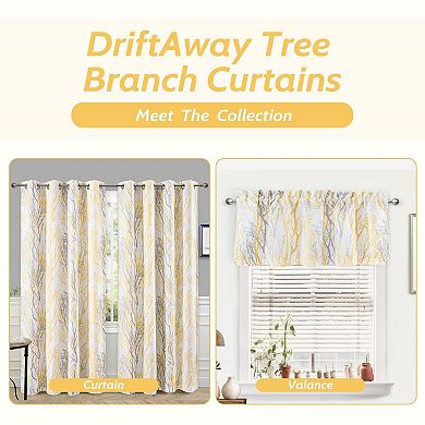 DriftAway Tree Branch Blackout Curtains Double Layer for Bedroom Classic Thermal Insulated Drapes