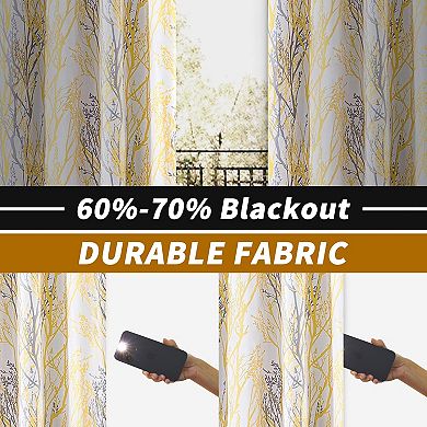 DriftAway Tree Branch Blackout Curtains Double Layer for Bedroom Classic Thermal Insulated Drapes
