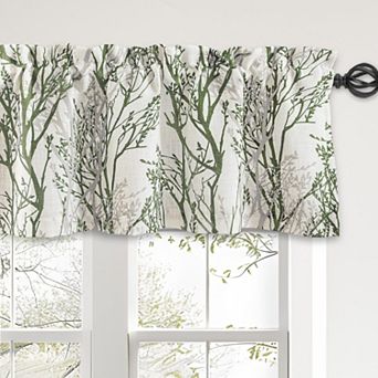Driftaway Tree Branch Linen Lined Valance Double Layer Room Darkening Blackout Valances Rod Pocket