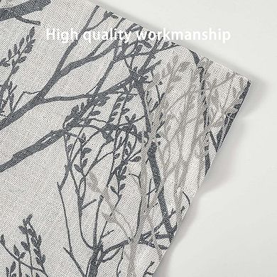 Driftaway Tree Branch Linen Lined Valance Double Layer Room Darkening Blackout Valances Rod Pocket