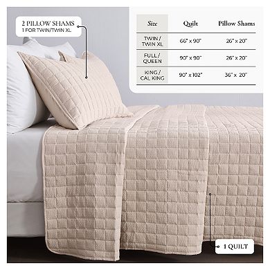 Madelinen® Seersucker Box-Stitched Quilt Set with Shams