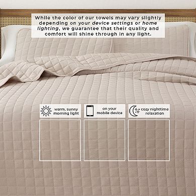 Madelinen® Seersucker Box-Stitched Quilt Set with Shams