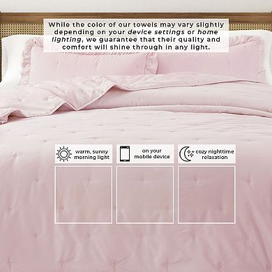 Madelinen® Dot Stitched Ruffled Hem Quilt Set with Shams