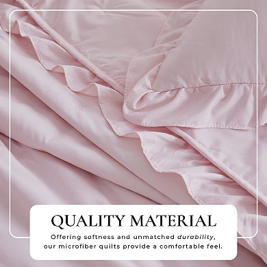 Madelinen® Dot Stitched Ruffled Hem Quilt Set with Shams