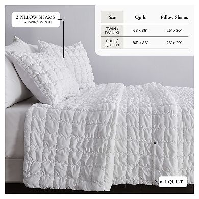 Madelinen® Marshmallow Puff Texture Quilt Set with Shams