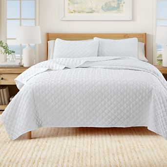 Madelinen® Diamond Embossed Microfiber Quilt Set with Shams