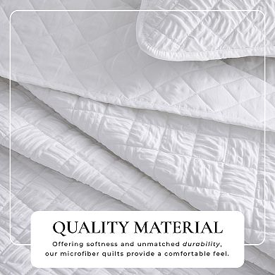 Madelinen® Diamond Embossed Microfiber Quilt Set with Shams