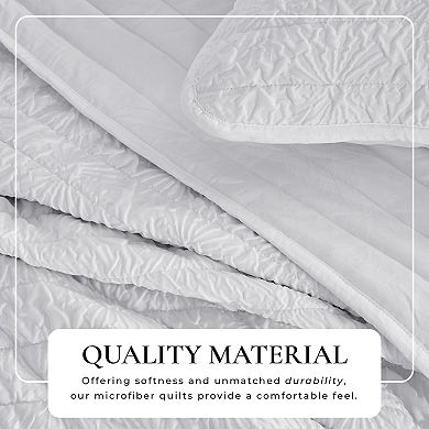 Madelinen® Floral Embossed Microfiber Quilt Set with Shams