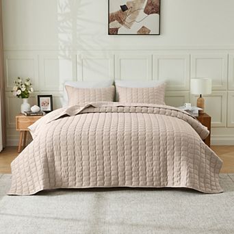 Madelinen® Gauze-Inspired Wave Stitched Quilt Set with Shams